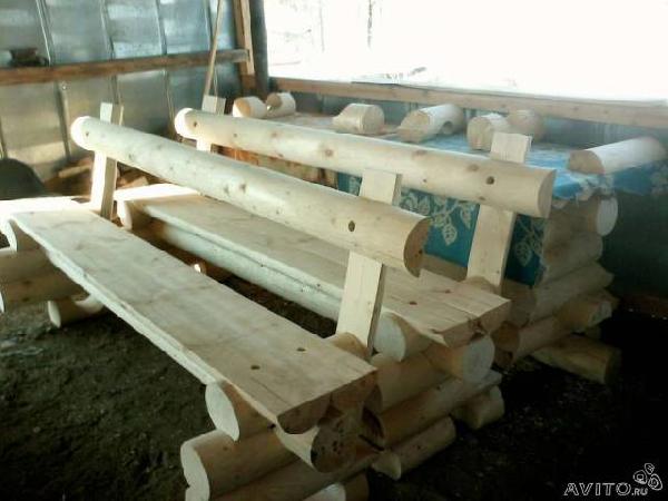 Доставка скамейки со столиком из оцилин из Березников в Пермь
