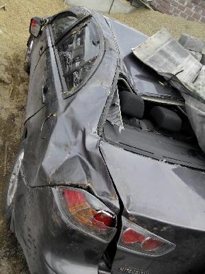 Mitsubishi Lancer X после аварии