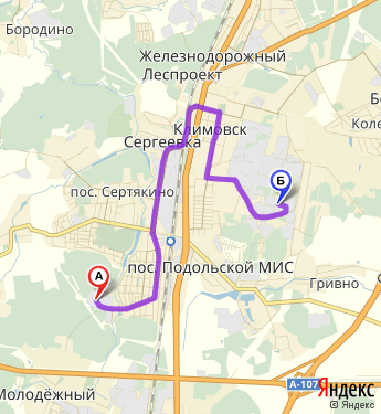 Маршрут по Климовску
