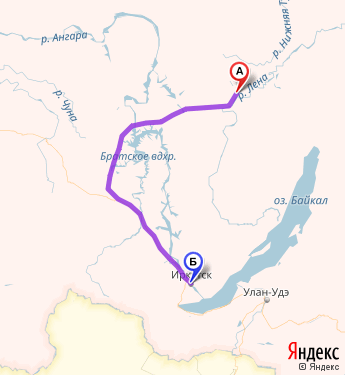 Маршрут из Иркутска-45 в Иркутск