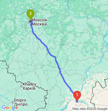 Маршрут из Волгограда в Москву