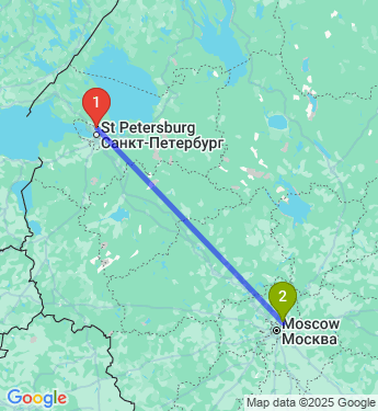Маршрут из Санкт-Петербурга в Челюскинского