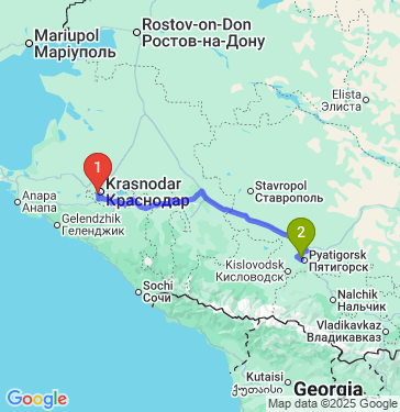 Маршрут из Новой Адыгеи в Лермонтова
