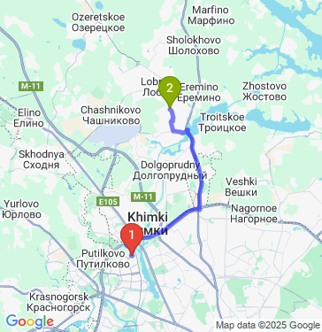 Маршрут из Москвы в Долгопрудный