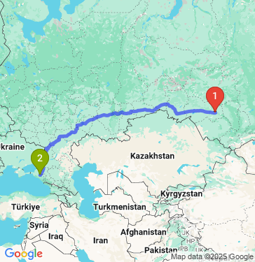 Маршрут из Новосибирска в Краснодар