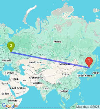Маршрут из Уссурийска в Москву