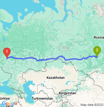 Маршрут из Москвы в Красноярск