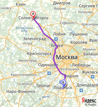 Маршрут из России в Подольск