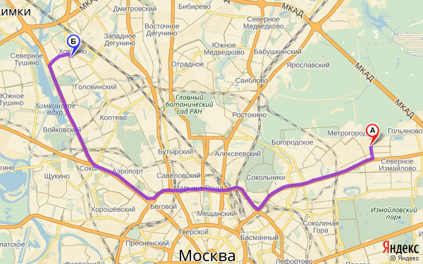 Маршрут по Москве