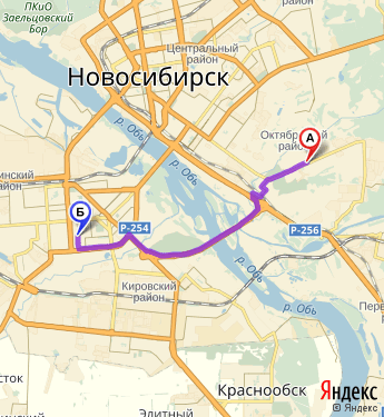 Маршрут по Новосибирску