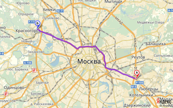 Маршрут по Москве