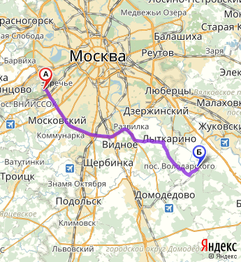Маршрут из Москвы в Жуково