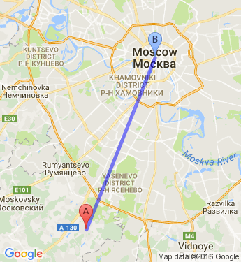 Маршрут по Москве (п Сосенское)