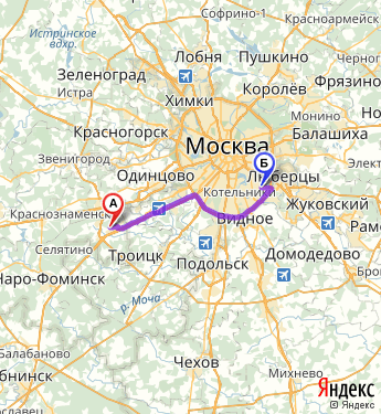 Маршрут из Апрелевки в Москву