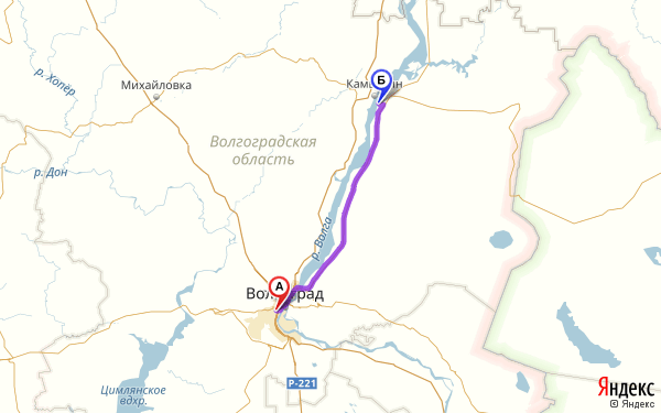 Маршрут из Волгограда в Николаевска