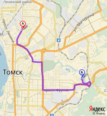Маршрут по Томску