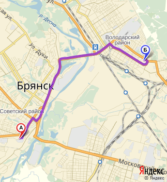 Маршрут по Брянску