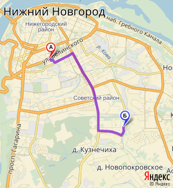 Маршрут по Нижнему Новгороду