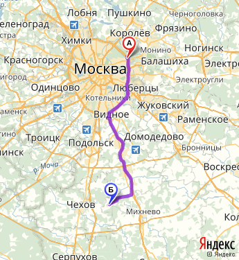Маршрут из Москвы в Щеглятьево