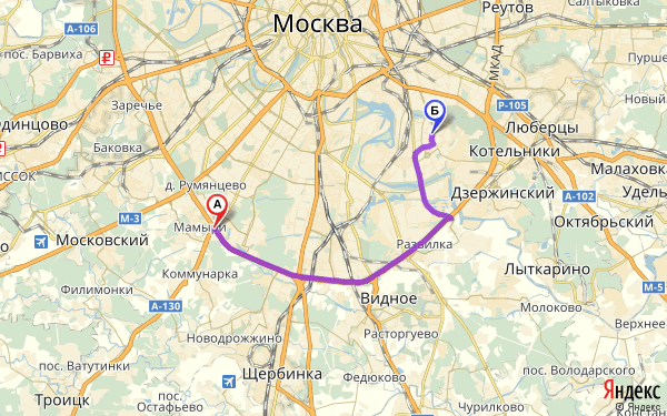 Маршрут из Москвы 41 км мкад в Москву метро люблино