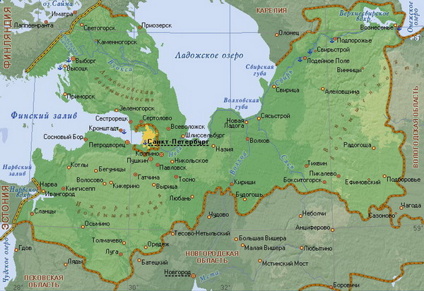 карта ленинградской области