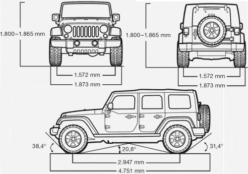 Jeep wrangler чертеж