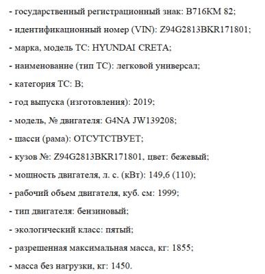 Стоимость перевозки Hyundai Creta