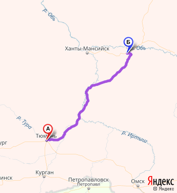 Маршрут из Тюмени в Каркатеевы