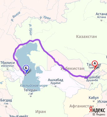 Маршрут из Ташкента в Баку