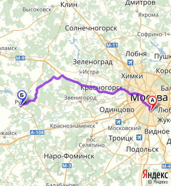 Руза на карте московской