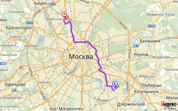 Маршрут по Москве