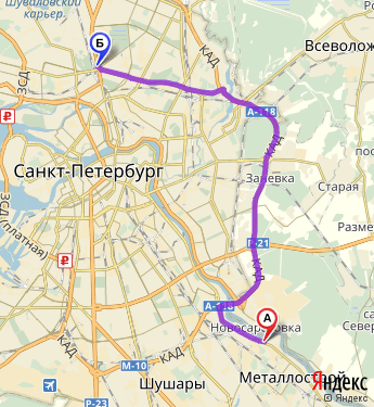 Маршрут по Санкту Петербург