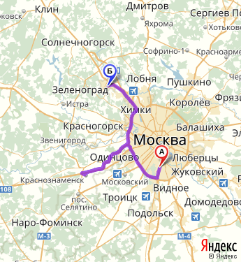 Маршрут из Москвы в Зеленоград