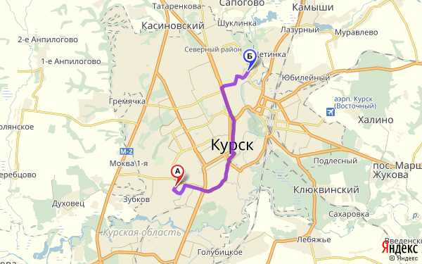 Маршрут по Курску