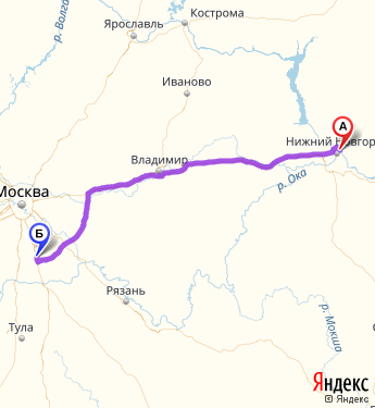 Маршрут из Бора в 74 км ш.москва-Нижний Новгород