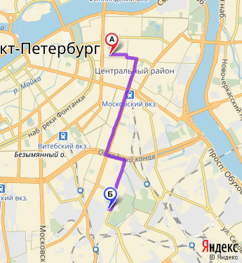 Маршрут по Петербургу