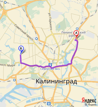 Маршрут по Калининграду