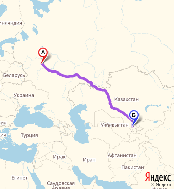 Маршрут из Москвы в Ташкент Узбекистан