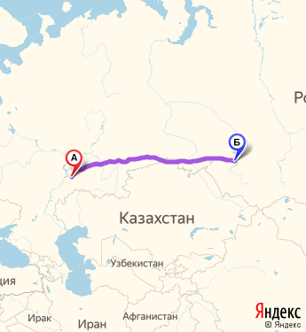 Маршрут из Самары в Новосибирского путейца