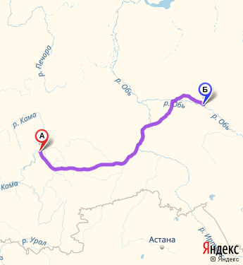Маршрут из Перми в Нижневартовск