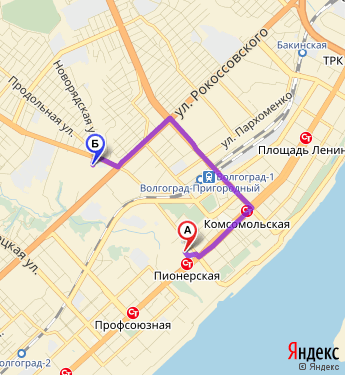 Маршрут по Волгограду