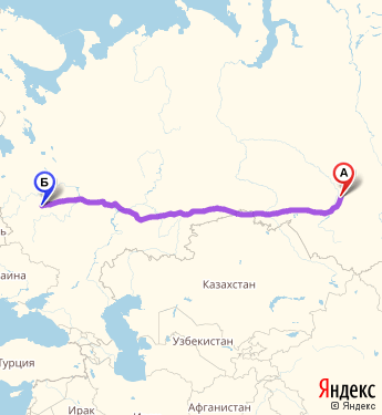 Маршрут из Томска в Москву