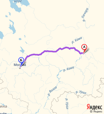 Маршрут из Перми в Королев