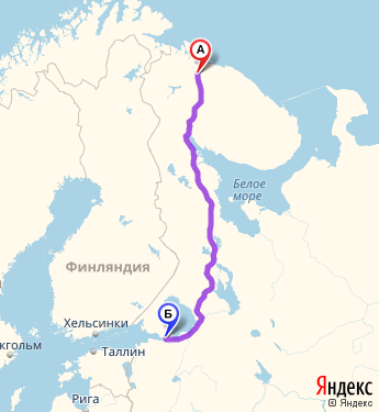 Маршрут из Мурманска в Санкт-Петербург