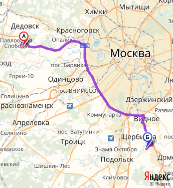 Карта дедовска московской области