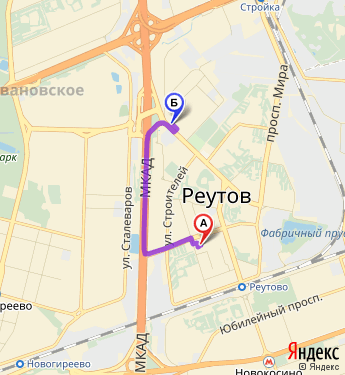 Карта метро реутово