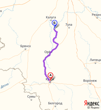 Маршрут из Курска в Суворова
