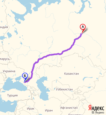 Маршрут из Барсово в Майкоп