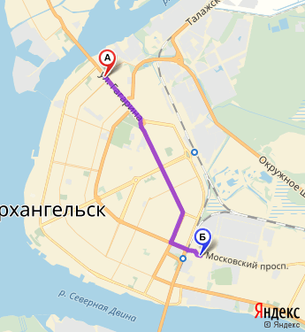 Маршрут по Архангельску