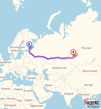 Маршрут из Бердска в Санкт-Петербург